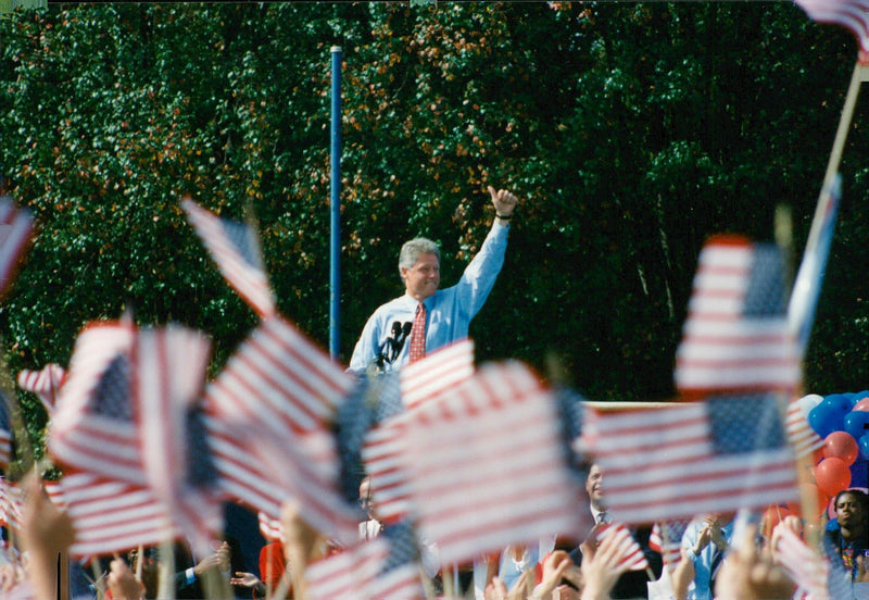 President Bill Clinton gives a speech - Vintage Photograph