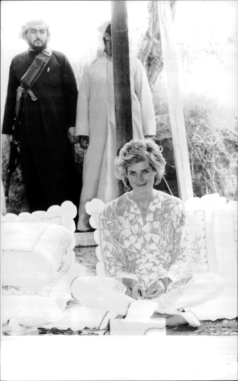 Portrait image of Princess Diana taken in connection with an official visit to the Middle East. - Vintage Photograph