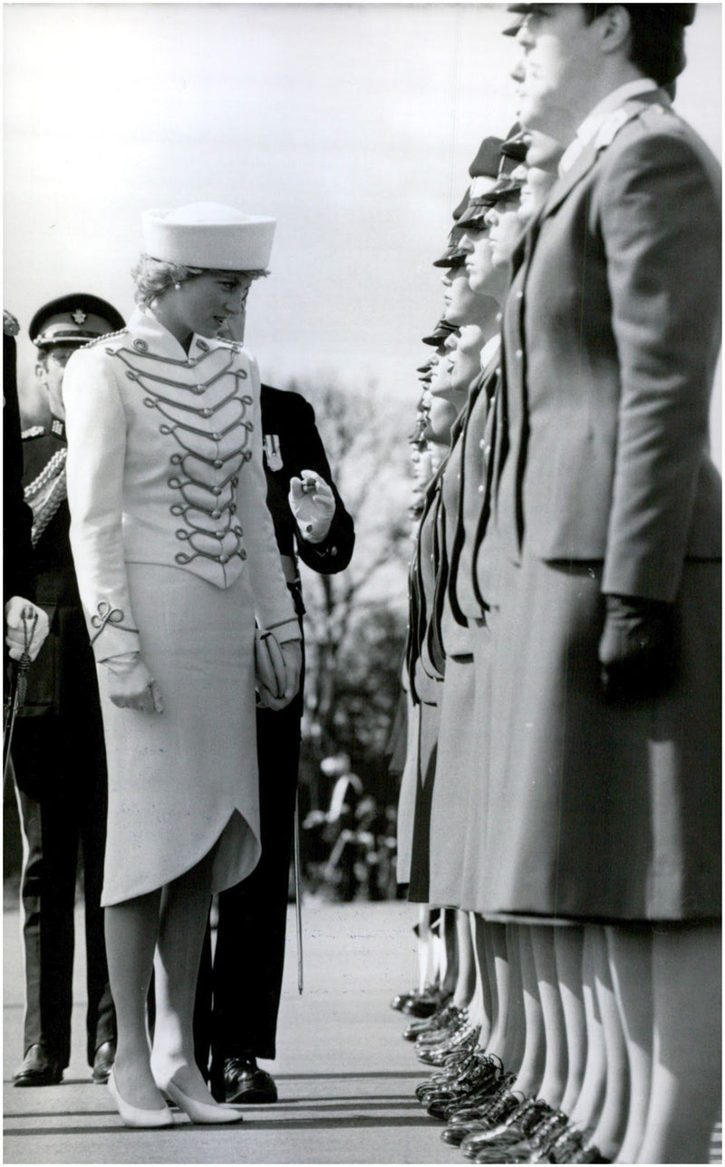 Princess Diana visits a military facility - Vintage Photograph
