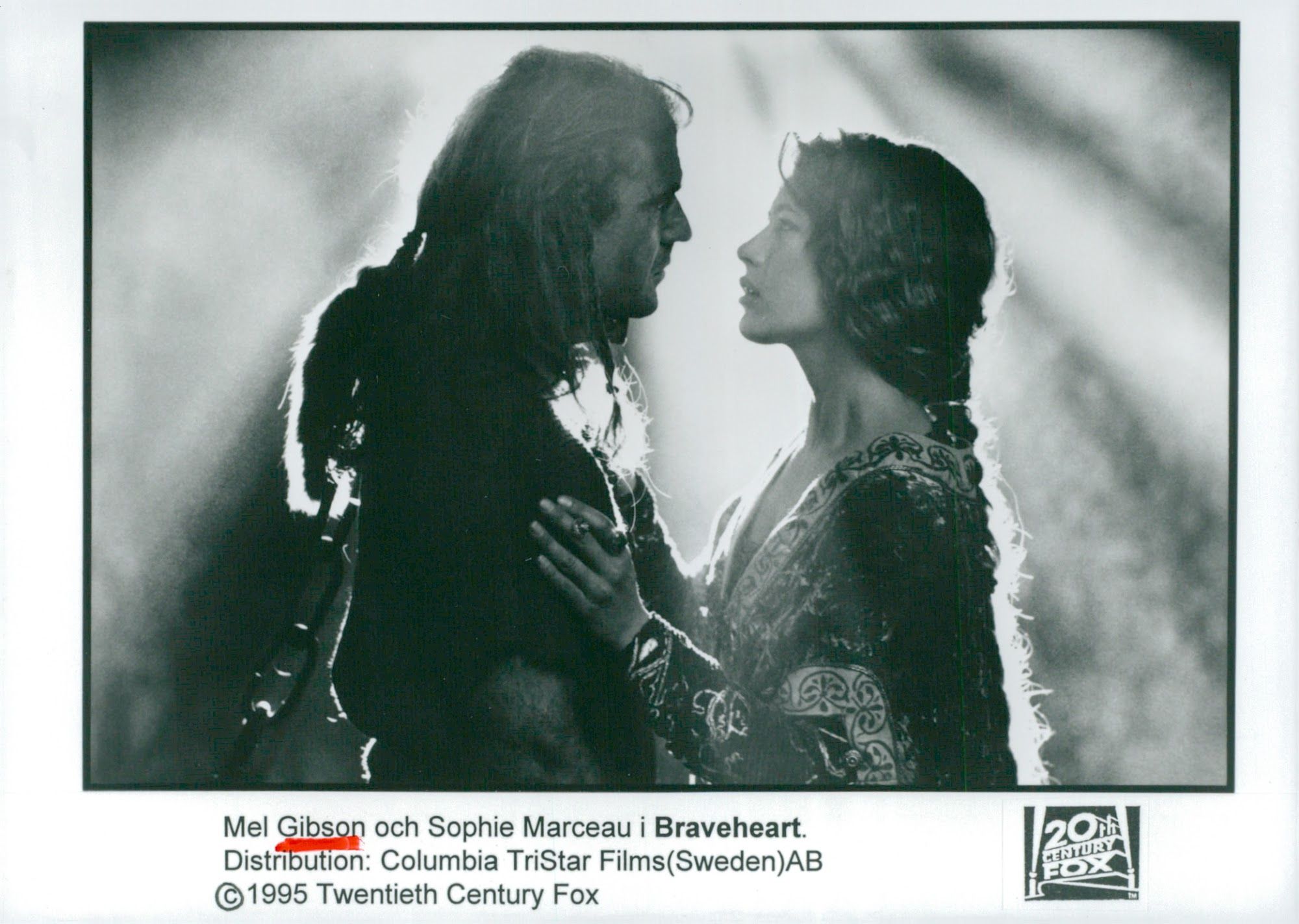 Mel Gibson and Sophie Marceau in the movie "Braveheart", as