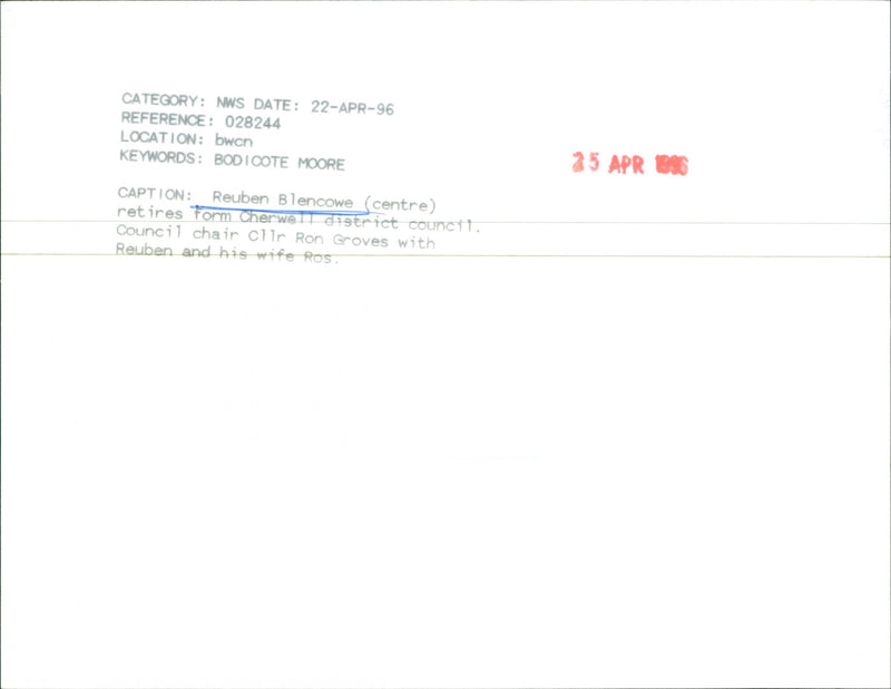 Reuben Blencowe - Vintage Photograph