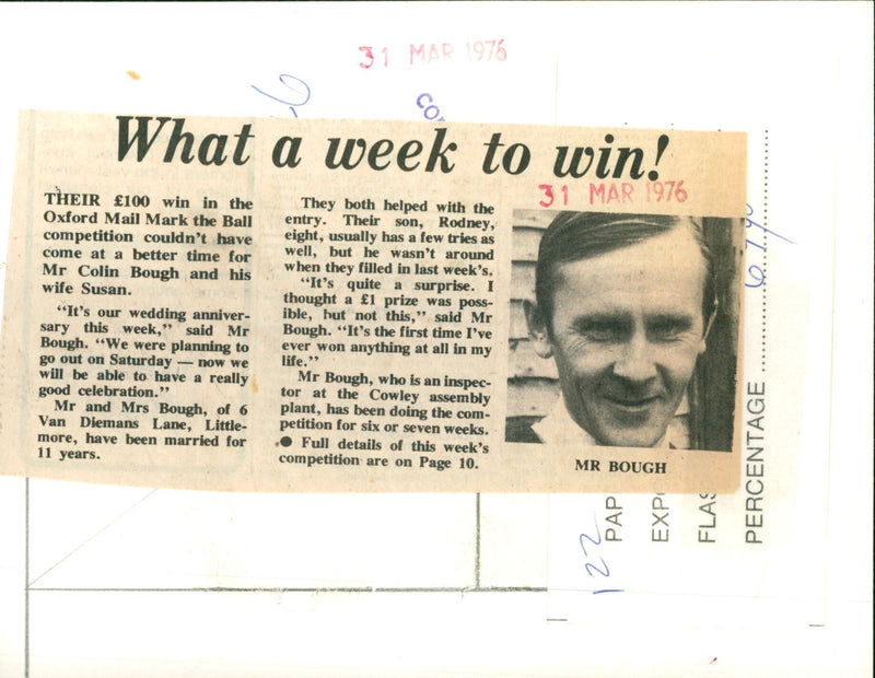 Mr. Colin Bough - Vintage Photograph