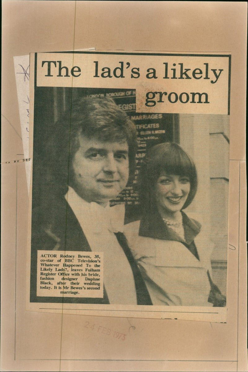 Rodney Bewes and Daphne Black - Vintage Photograph