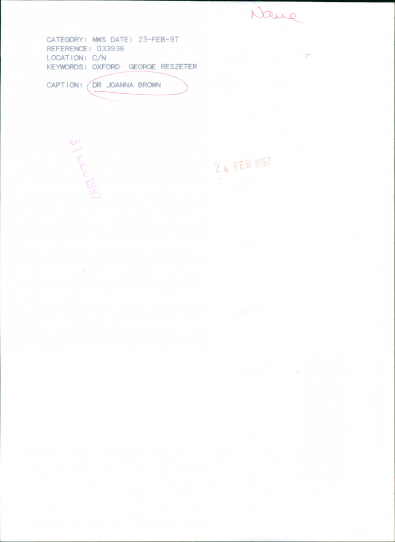 Dr. Joanna Browne - Vintage Photograph