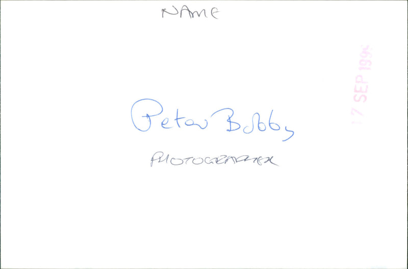 Peter Bobby - Vintage Photograph