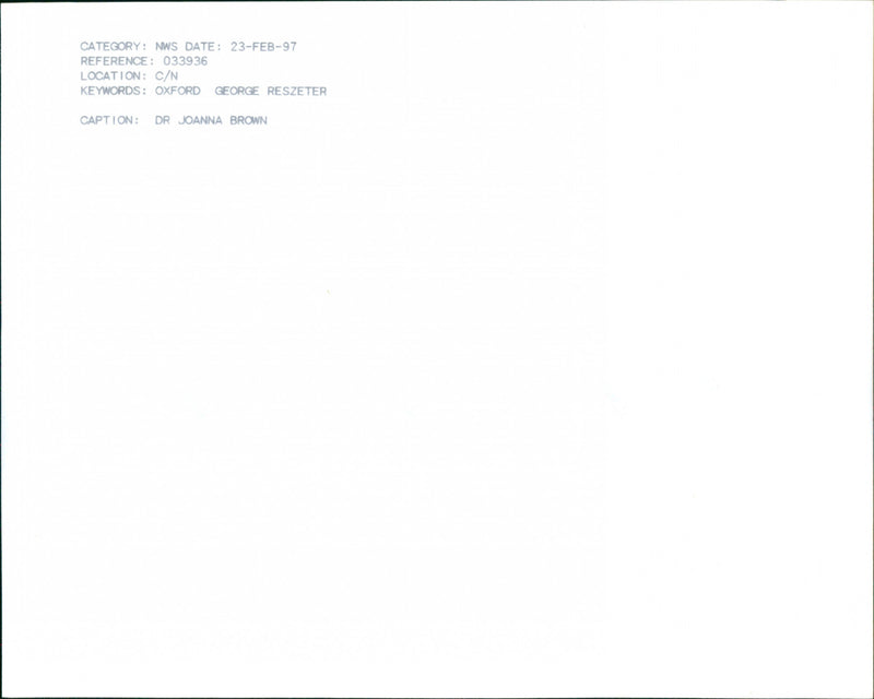 Dr. Joanna Browne - Vintage Photograph