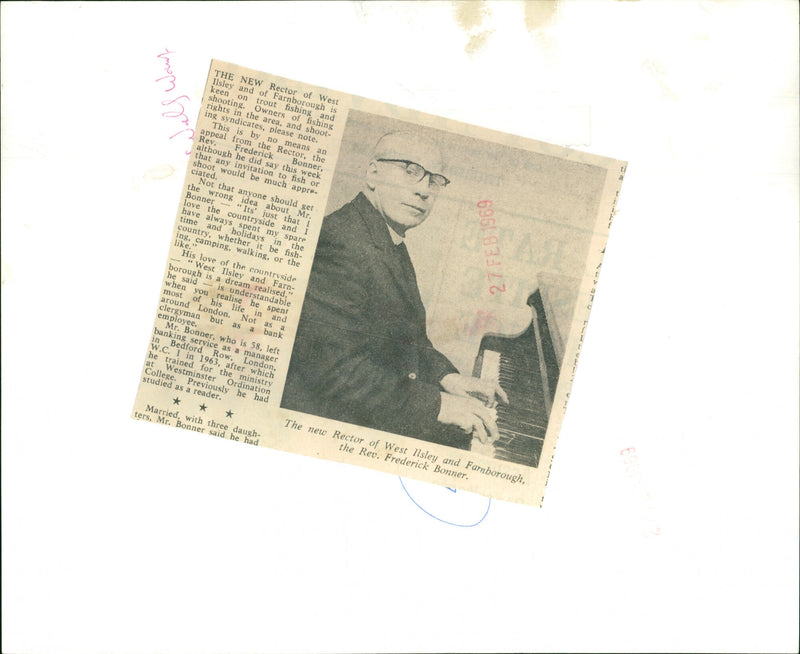 Rev. Frederick Bonner - Vintage Photograph