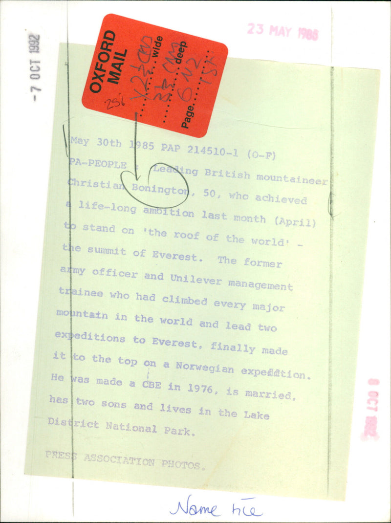 Chris Bonington - Vintage Photograph