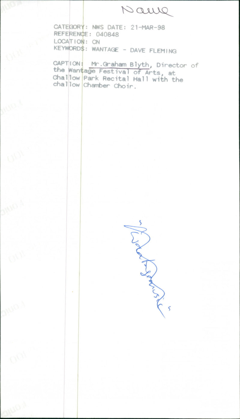 Graham Blyth - Vintage Photograph