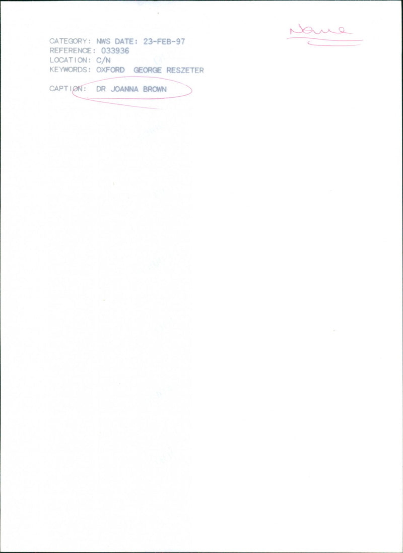 Dr. Joanna Browne - Vintage Photograph