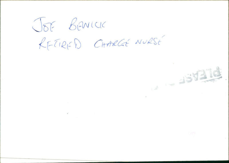 Joe Bewick - Vintage Photograph