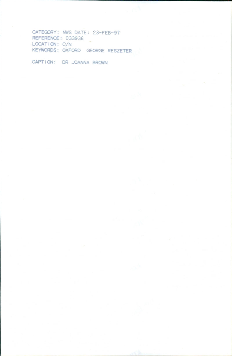 Dr. Joanna Browne - Vintage Photograph