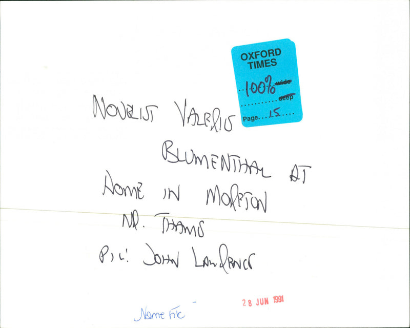 Valerie Blumentahl - Vintage Photograph