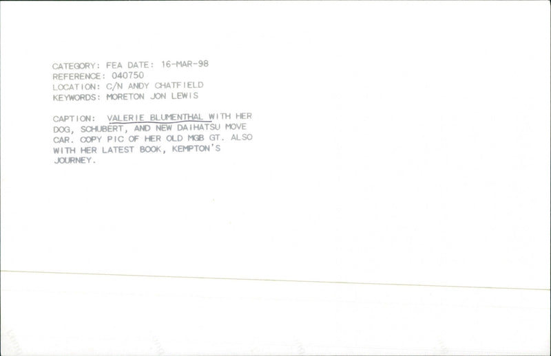 Valerie Blumentahl - Vintage Photograph