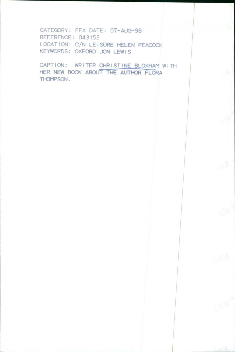 Christine Bloxham - Vintage Photograph