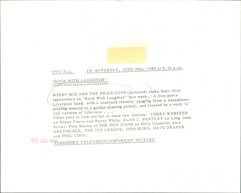 Bobby Sox and The Prize Guys - Vintage Photograph