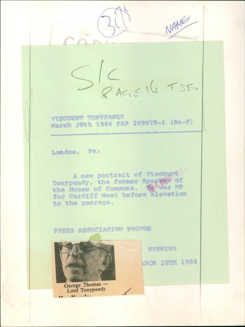 Viscount Tonypandy - Vintage Photograph