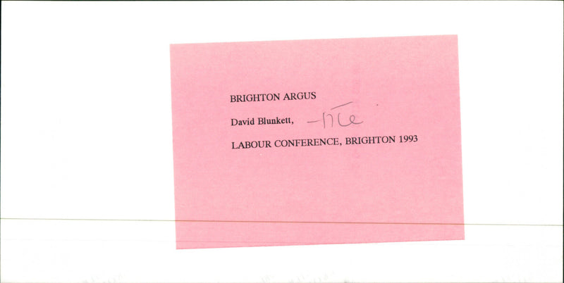 David Blunkett - Vintage Photograph