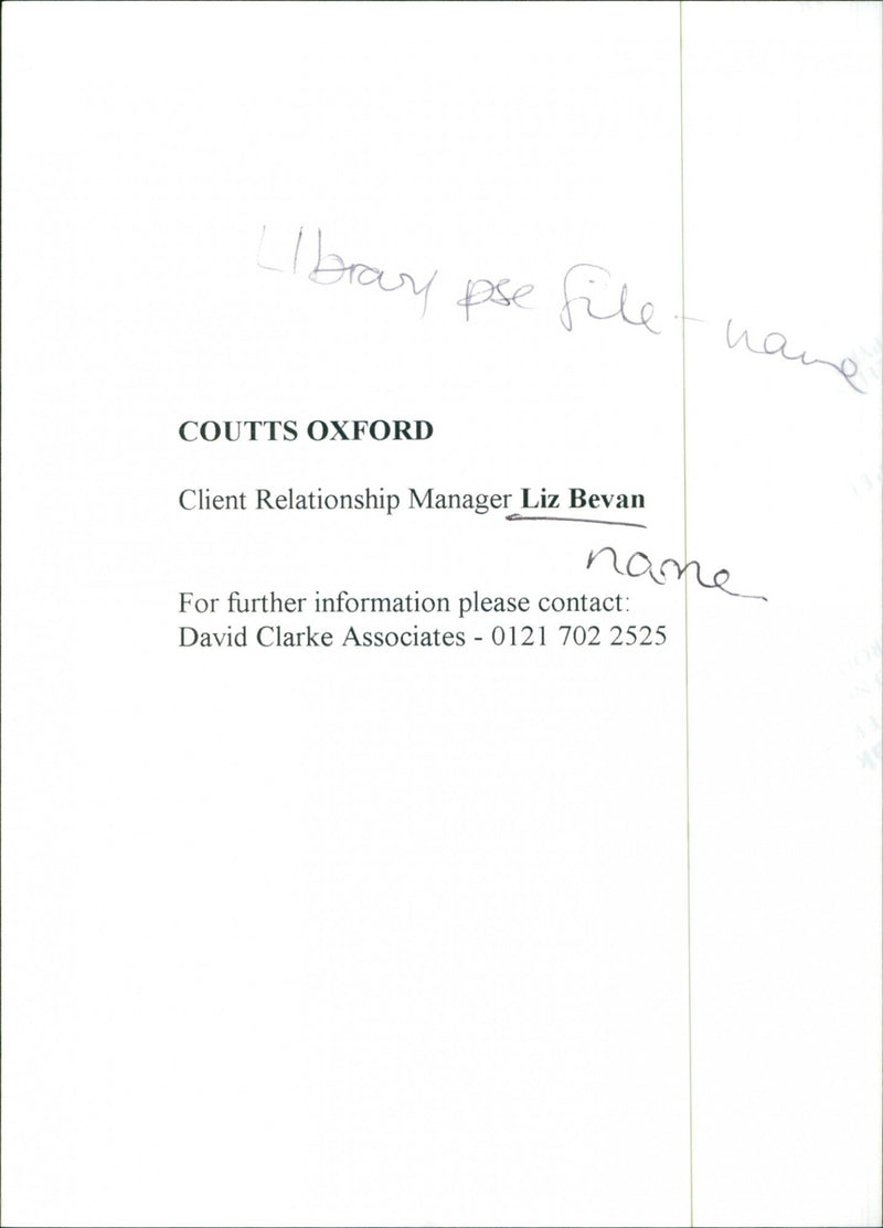 Liz Bevan - Vintage Photograph