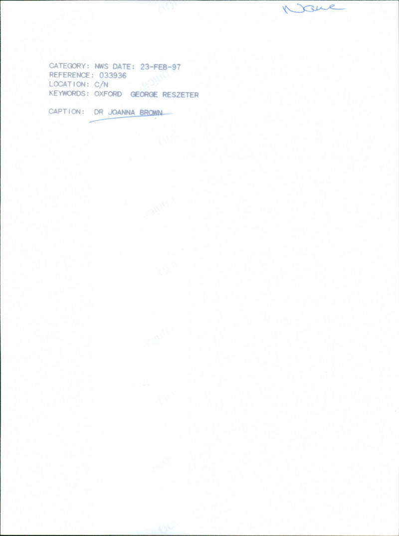 Dr. Joanna Browne - Vintage Photograph