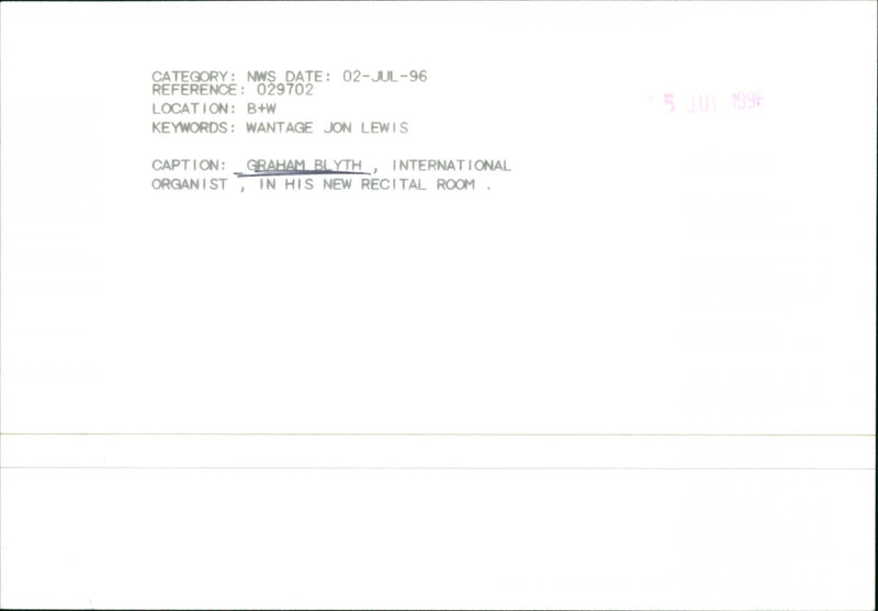 Graham Blyth - Vintage Photograph