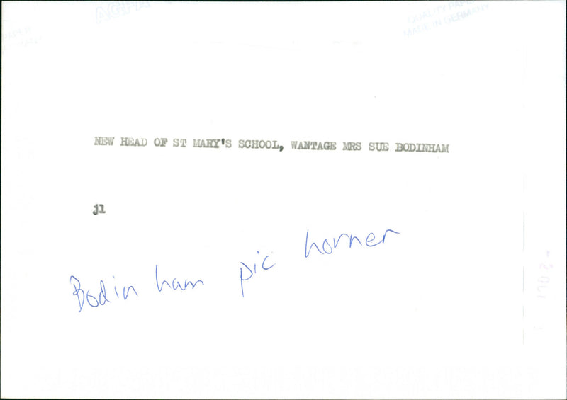 Sue Bodinham - Vintage Photograph