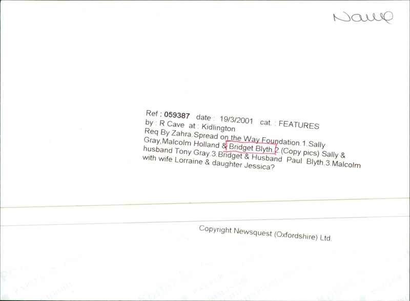 Bridget Blyth - Vintage Photograph