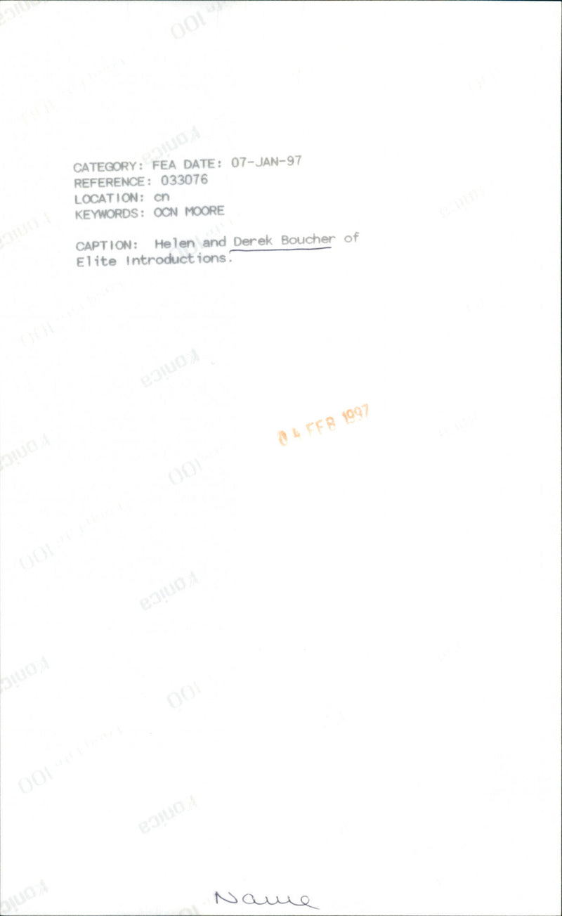 Derek Boucher - Vintage Photograph