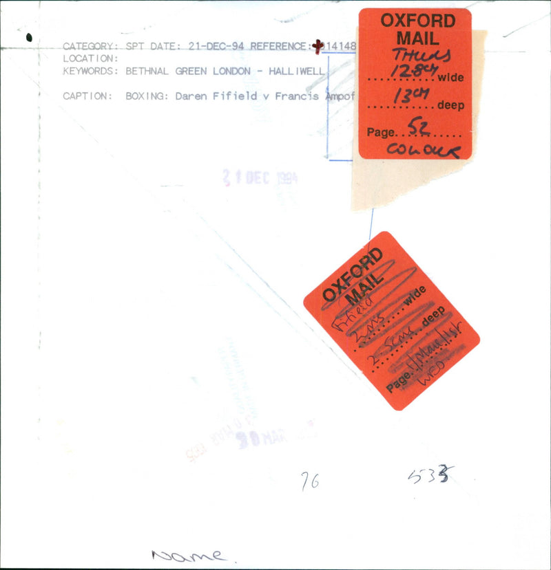 Darren Fifield - Vintage Photograph