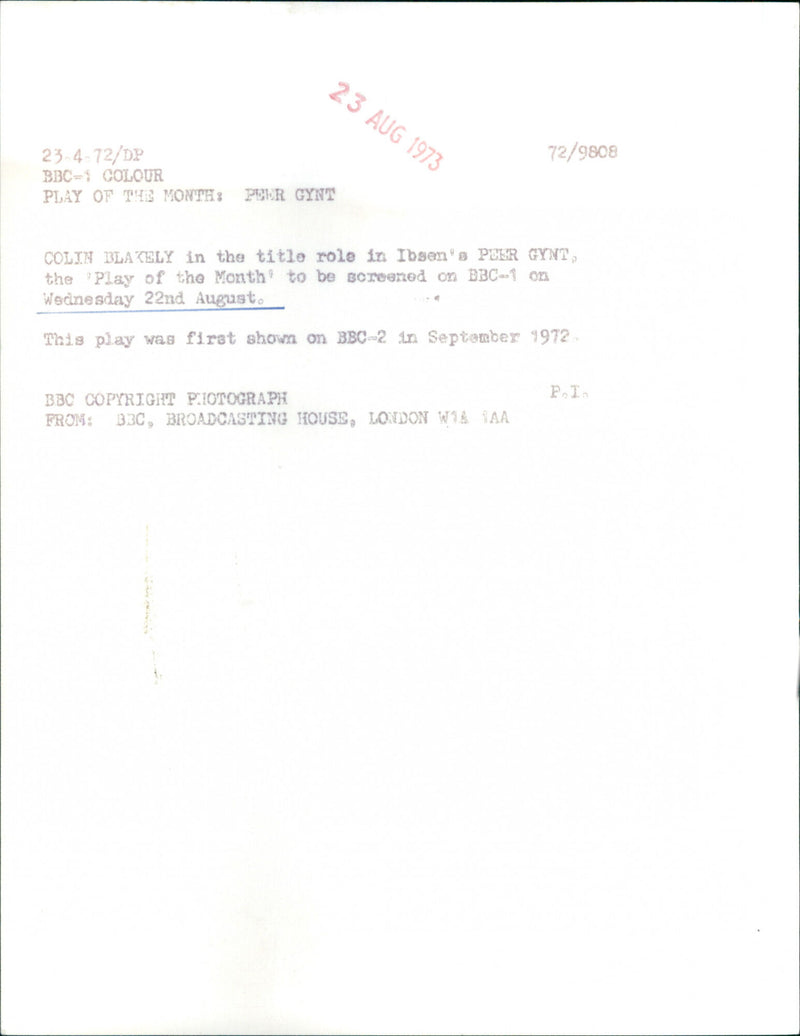 Colin Blakely - Vintage Photograph