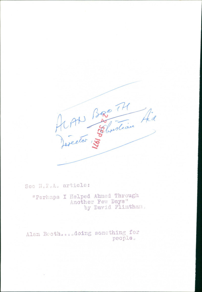 Alan Booth - Vintage Photograph