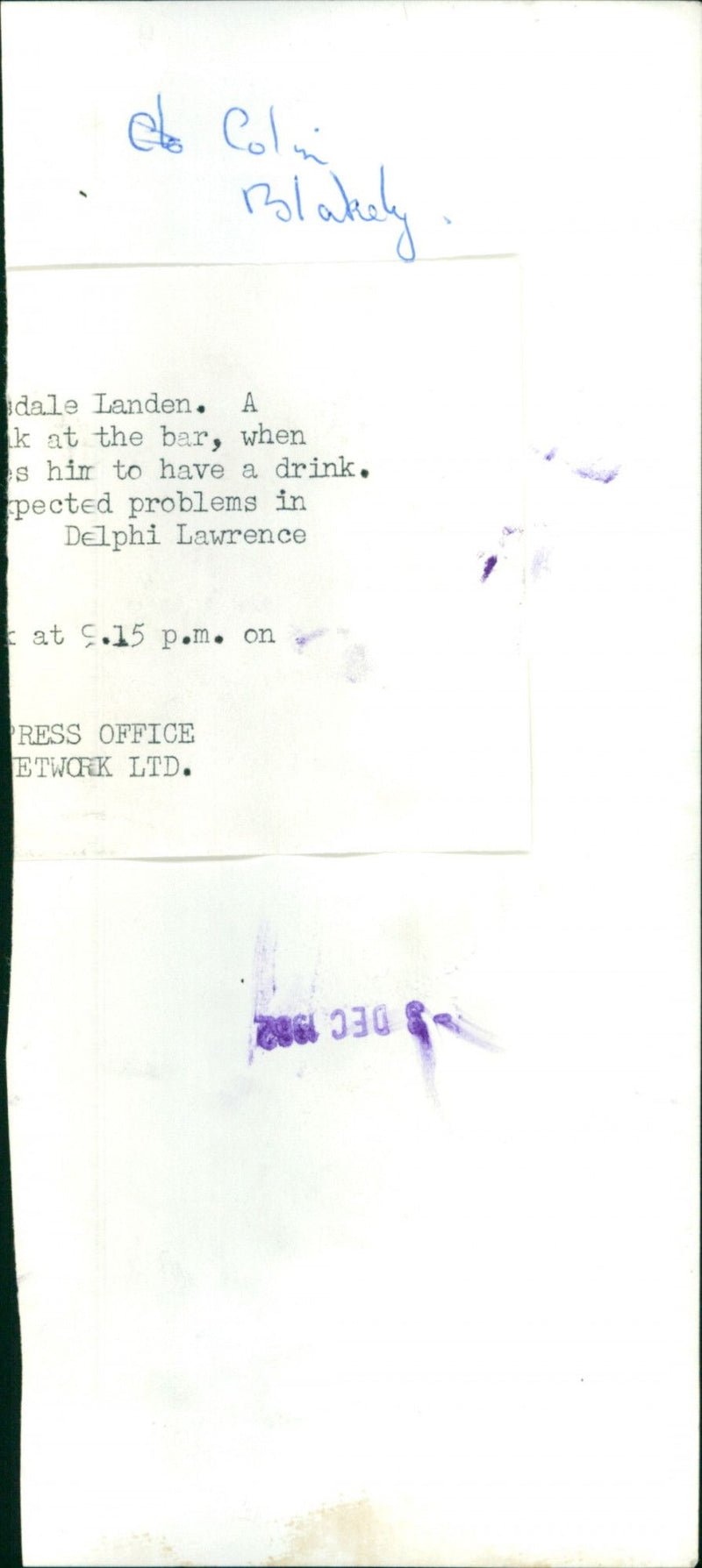 Colin Blakely - Vintage Photograph