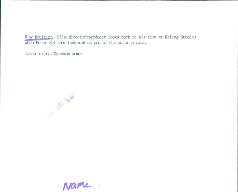 Roy Boulting - Vintage Photograph