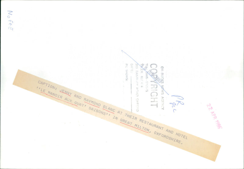 Jenny and Raymond Blanc - Vintage Photograph