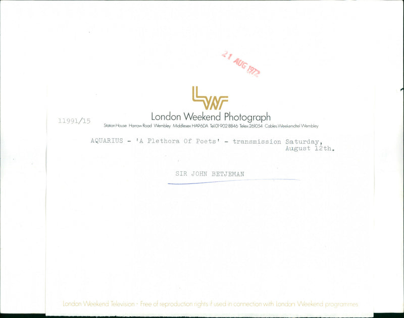 Sir John Betjeman - Vintage Photograph