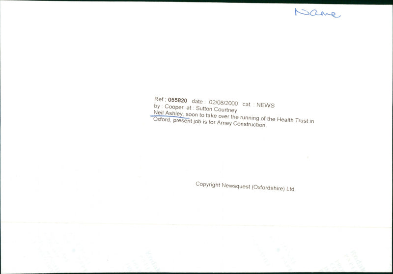 Neil Ashley - Vintage Photograph