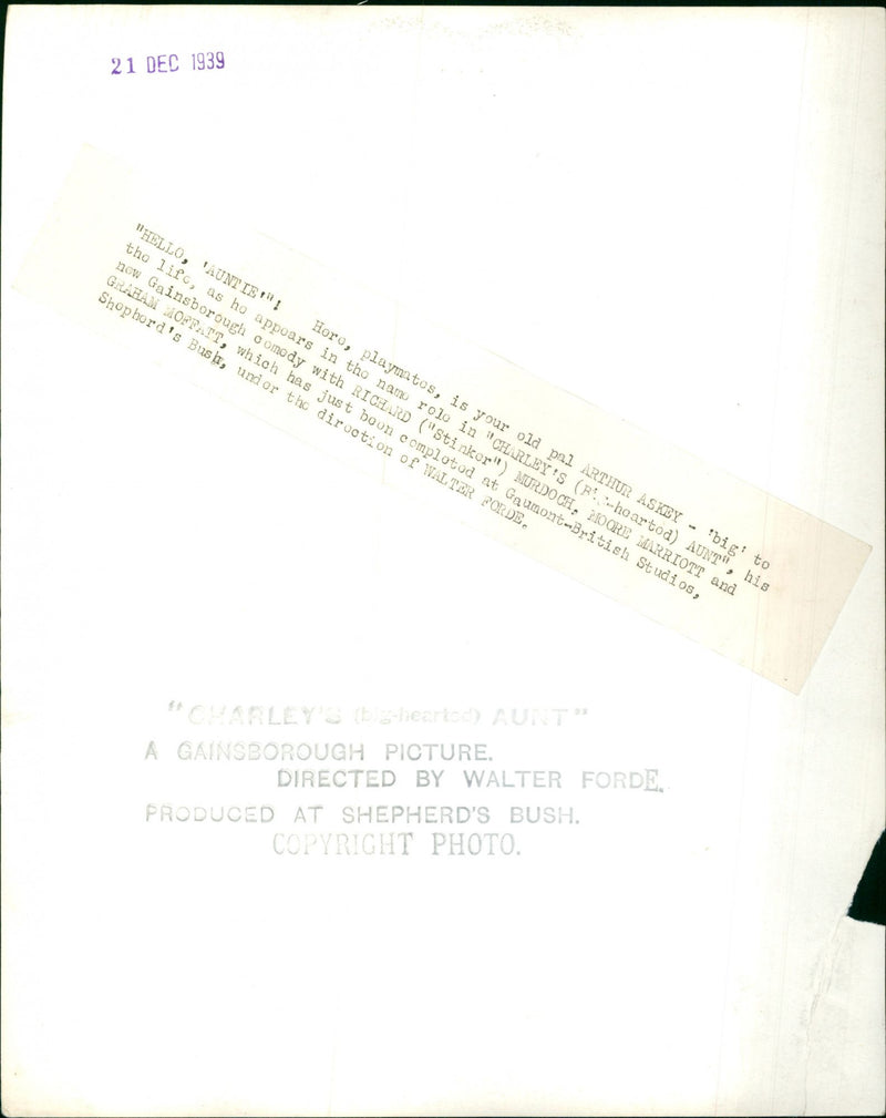 Arthur Askey - Vintage Photograph