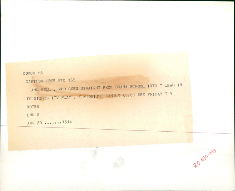 Ann Bell - Vintage Photograph