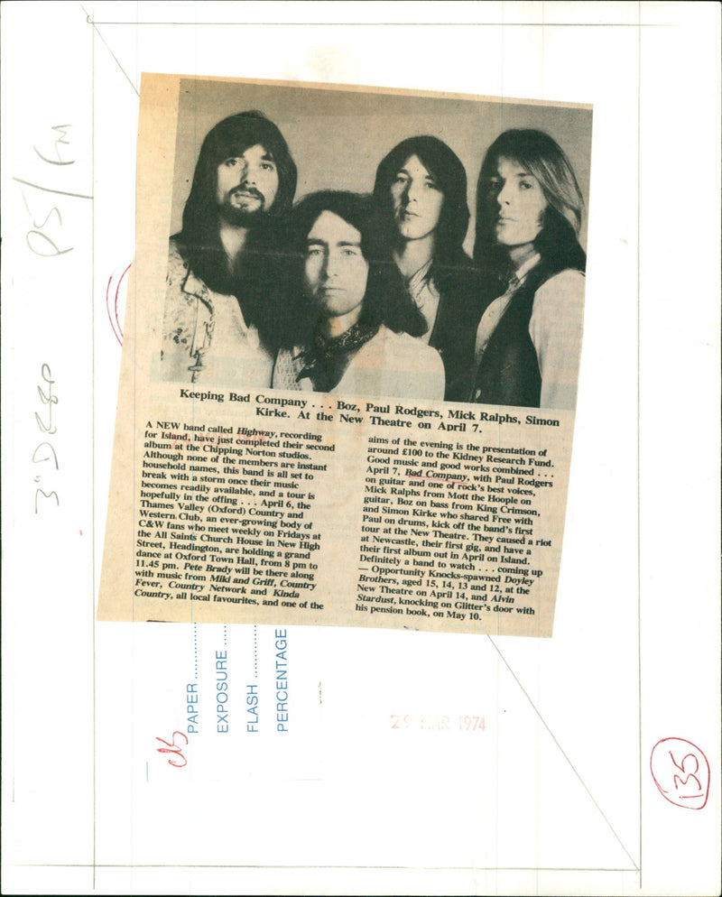 Bad Company band - Vintage Photograph