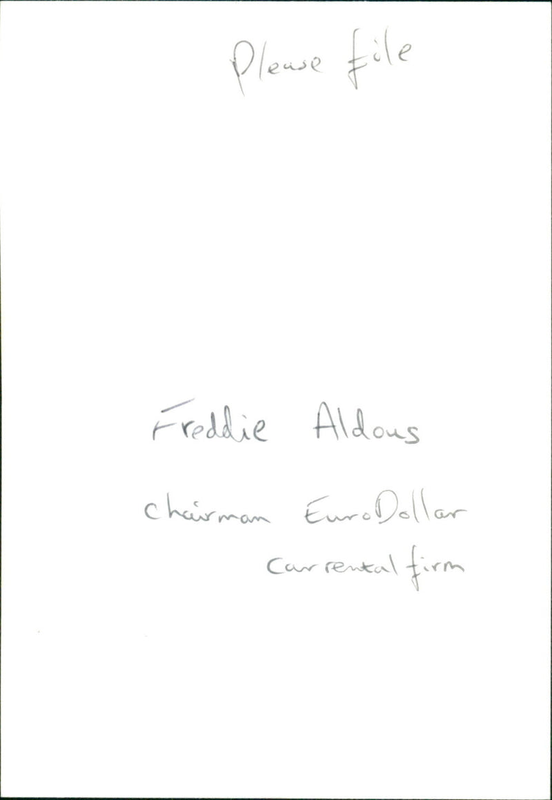 Freddie Aldous - Vintage Photograph