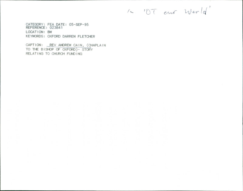 Rev. Andrew Cain - Vintage Photograph