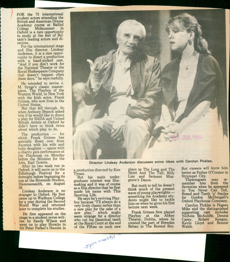 Lindsay Anderson - Vintage Photograph