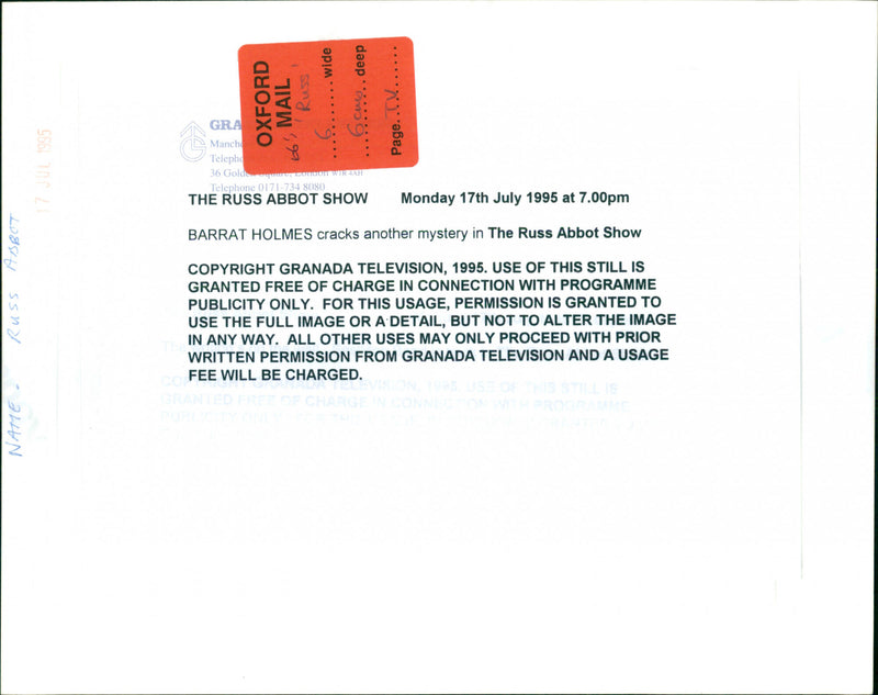 Russ Abbot - Vintage Photograph