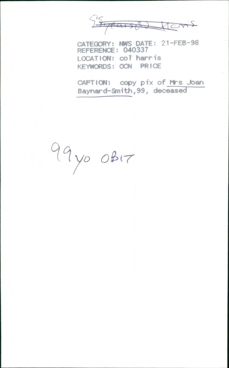 Joan Baynard-Smith - Vintage Photograph