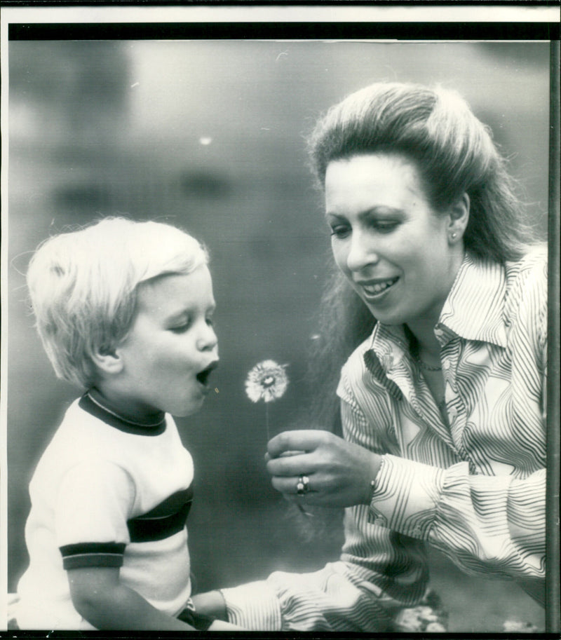 Princess Anne and his son Peter - Vintage Photograph