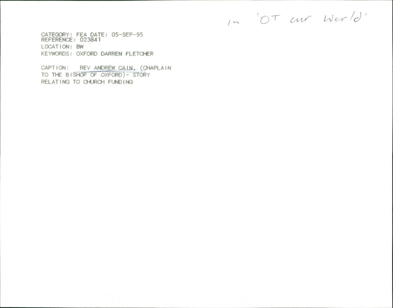 Rev. Andrew Cain - Vintage Photograph