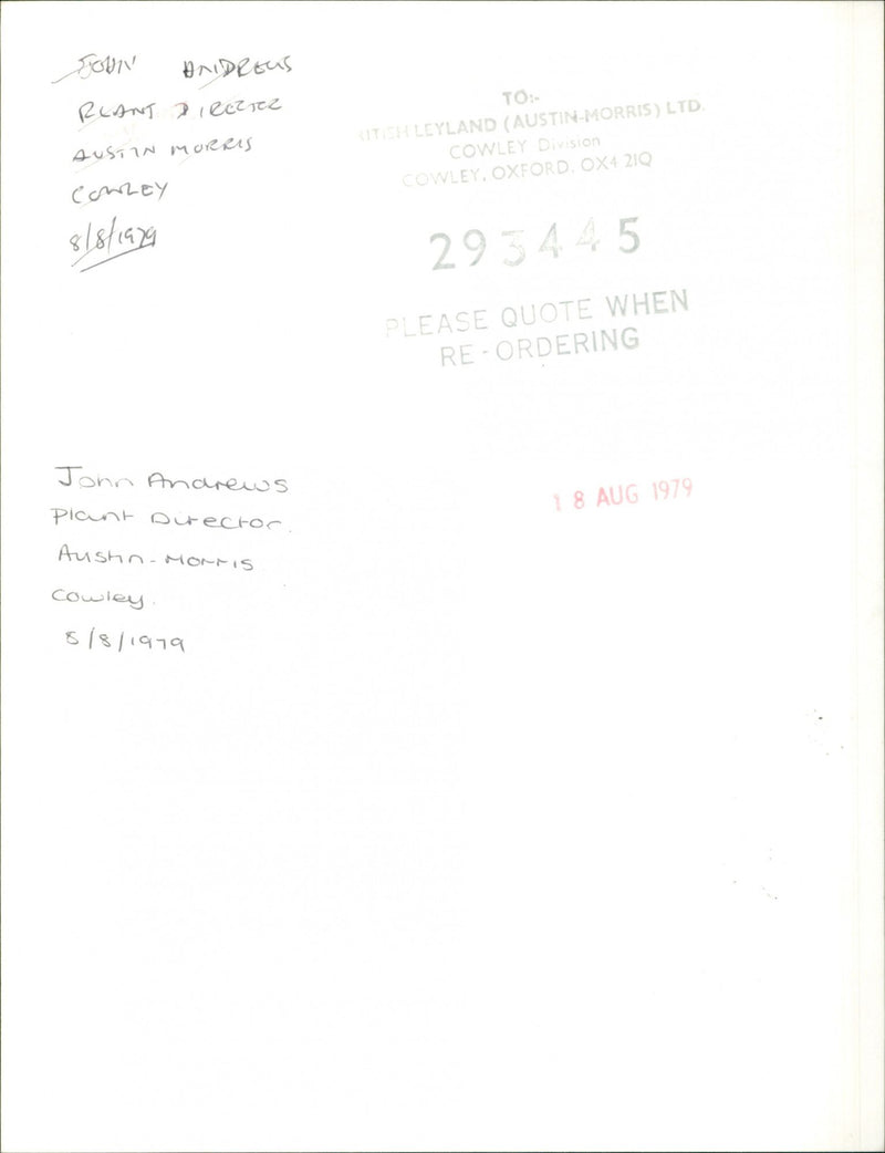 John Andrews - Vintage Photograph