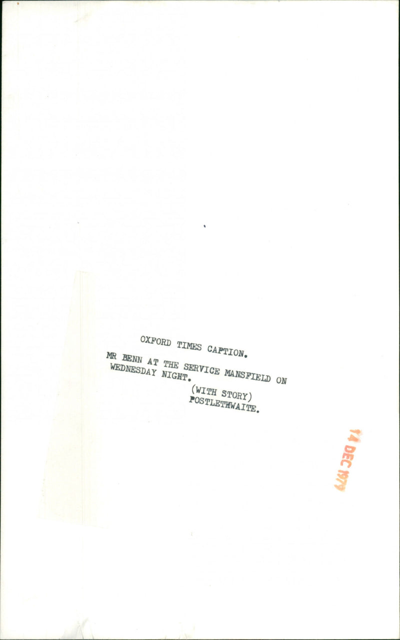 Tony Benn - Vintage Photograph