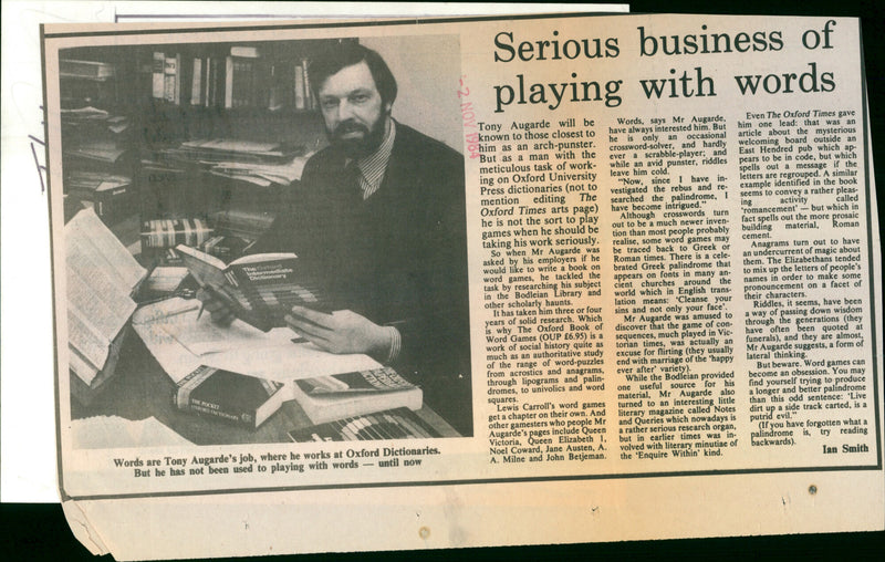 Tony Augarde - Vintage Photograph