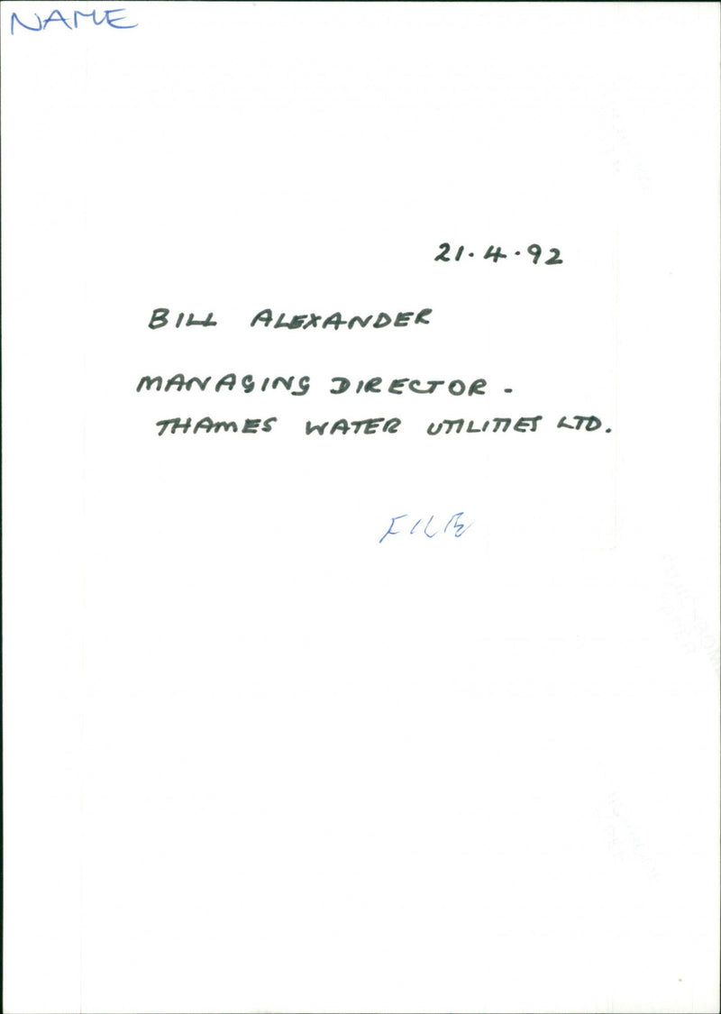 Bill Alexander - Vintage Photograph